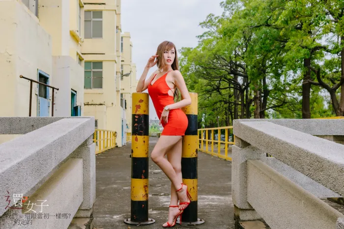 [Mzsock] NO.047 Abby red dress short skirt high heels beautiful legs outdoor shot street photography#[106P]-33